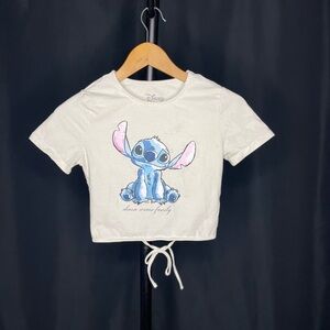 Women’s Disney stitch crop top with tie in back